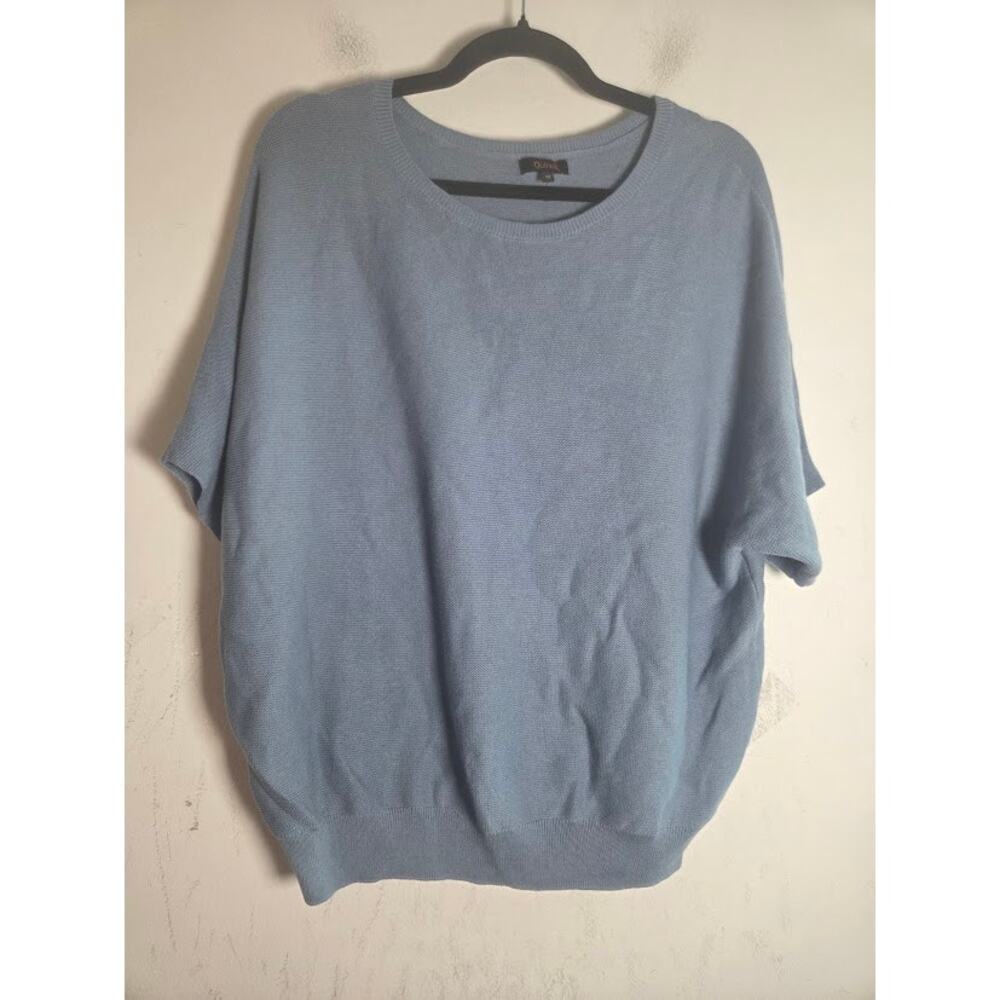 Quince Slate Blue Organic Cotton/Cashmere Knit Dolman Sleeve Sweater size Medium - Picture 6 of 6
